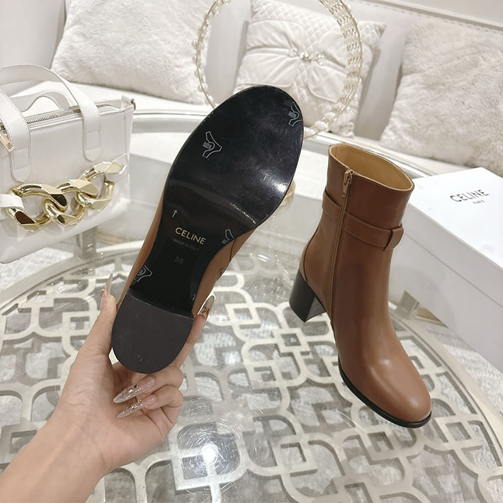 最高級セリーヌスーパーコピー CELINE 60mm ギャランス トリオンフ ストラップ ブーツ ブラウン 2628404 セリーヌ ブーツ アウトレット - 画像 (4)