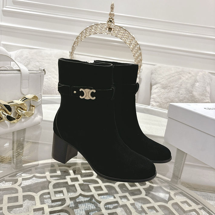 最高級セリーヌスーパーコピー CELINE 60mm ギャランス トリオンフ ストラップ ブーツ ブラック 2628405 セリーヌ ブーツ コーデ - 画像 (8)