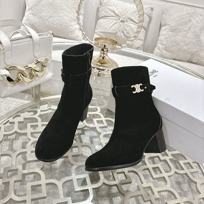 最高級セリーヌスーパーコピー CELINE 60mm ギャランス トリオンフ ストラップ ブーツ ブラック 2628405 セリーヌ ブーツ コーデ - 画像 (7)
