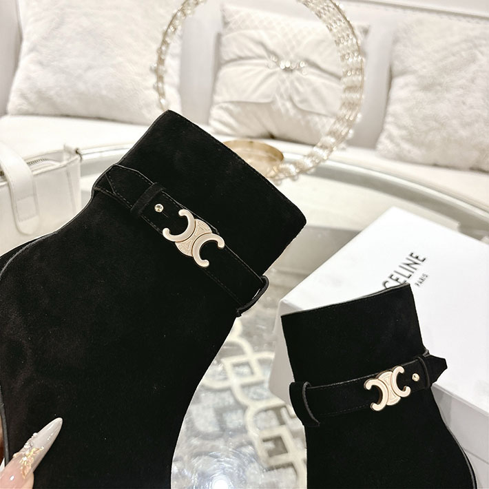 最高級セリーヌスーパーコピー CELINE 60mm ギャランス トリオンフ ストラップ ブーツ ブラック 2628405 セリーヌ ブーツ コーデ - 画像 (5)