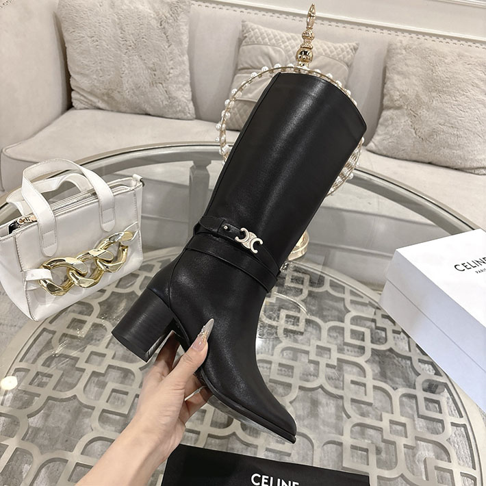 最高級セリーヌスーパーコピー CELINE 60mm GARANCE トリオンフ ハイブーツ ブラック 2628406 セリーヌ ロングブーツ - 画像 (8)