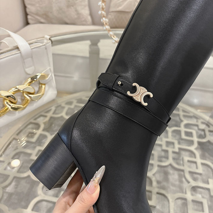 最高級セリーヌスーパーコピー CELINE 60mm GARANCE トリオンフ ハイブーツ ブラック 2628406 セリーヌ ロングブーツ - 画像 (5)