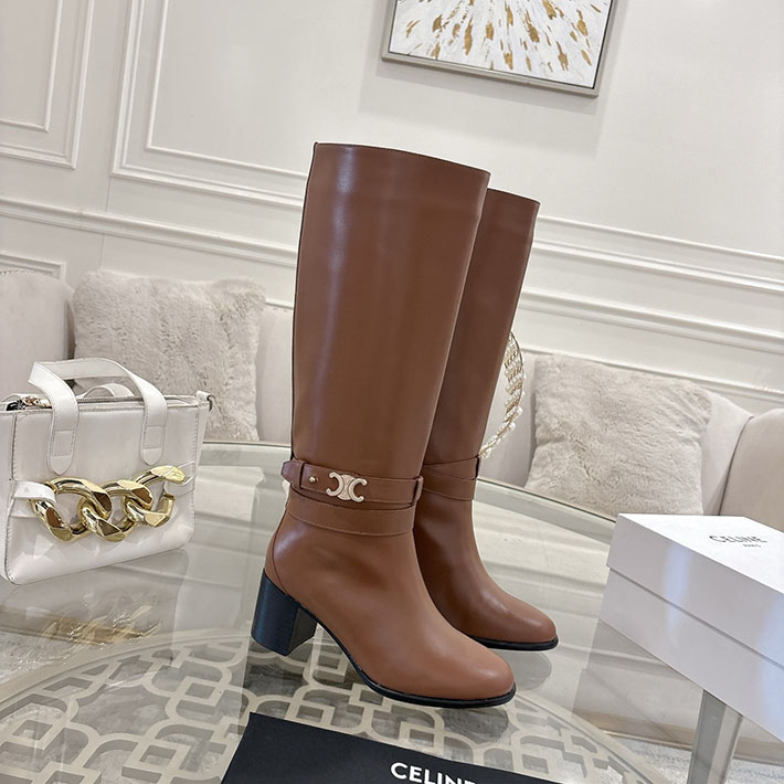 最高級セリーヌスーパーコピー CELINE 60mm GARANCE トリオンフ ハイブーツ ブラウン 2628407 レディース セリーヌ ブーツ - 画像 (7)