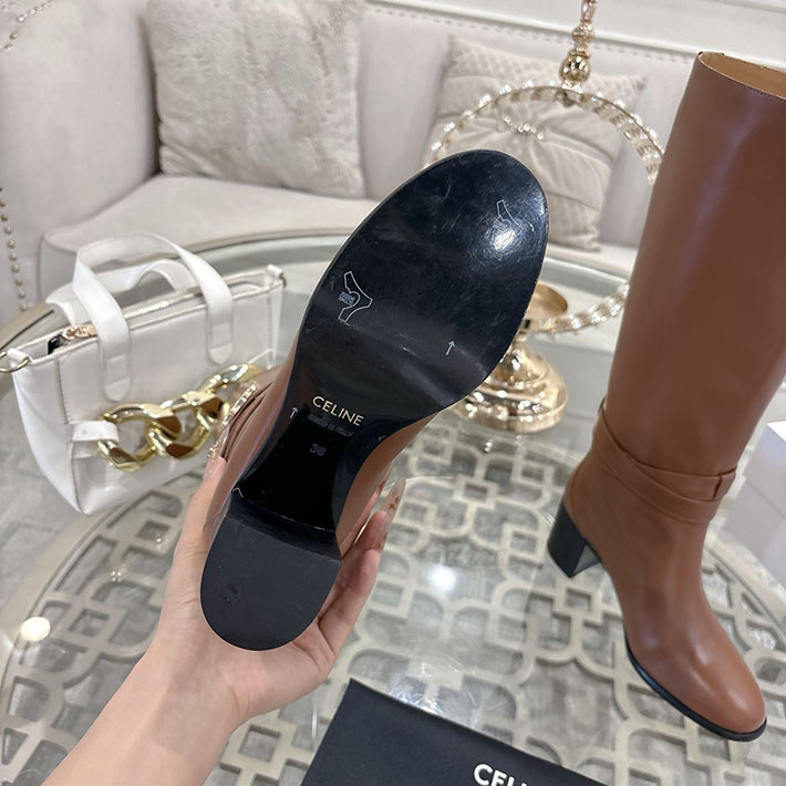 最高級セリーヌスーパーコピー CELINE 60mm GARANCE トリオンフ ハイブーツ ブラウン 2628407 レディース セリーヌ ブーツ - 画像 (4)