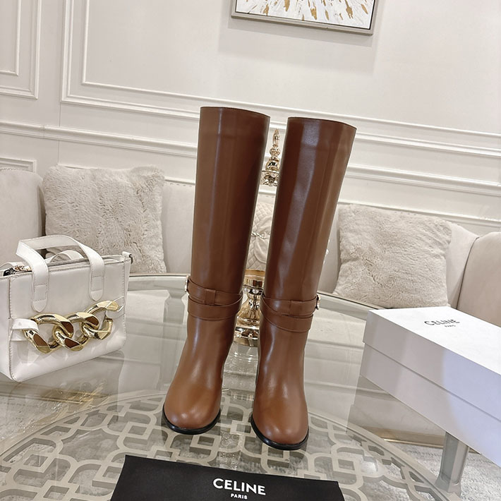 最高級セリーヌスーパーコピー CELINE 60mm GARANCE トリオンフ ハイブーツ ブラウン 2628407 レディース セリーヌ ブーツ - 画像 (3)