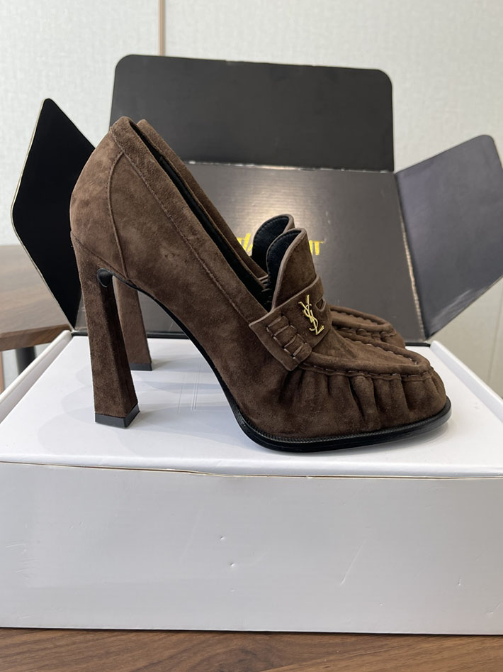 最高級サンローランスーパーコピー Saint Laurent 10cm ル ローファー パンプス イールスキン 2628437 サン ローラン ローファー アウトレット - 画像 (4)