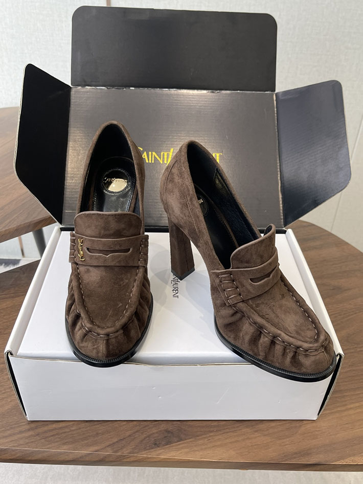 最高級サンローランスーパーコピー Saint Laurent 10cm ル ローファー パンプス イールスキン 2628437 サン ローラン ローファー アウトレット - 画像 (2)