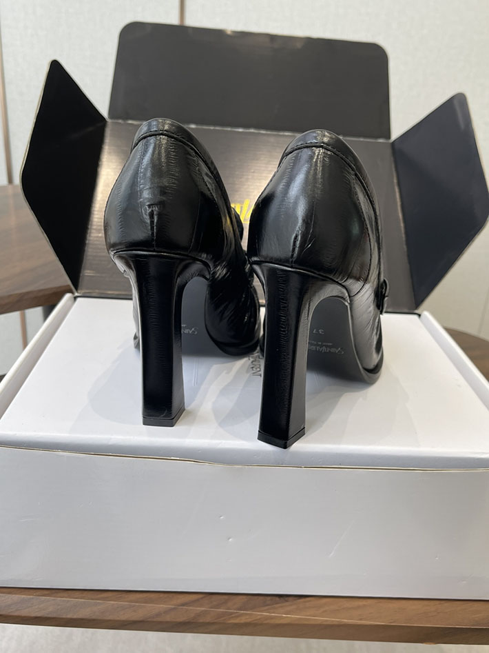 最高級サンローランスーパーコピー Saint Laurent 10cm ル ローファー パンプス イールスキン 2628445 ローファー レディース 40代 - 画像 (7)