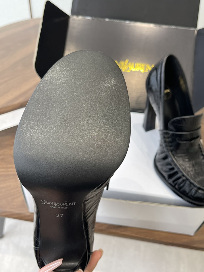 最高級サンローランスーパーコピー Saint Laurent 10cm ル ローファー パンプス イールスキン 2628445 ローファー レディース 40代 - 画像 (6)