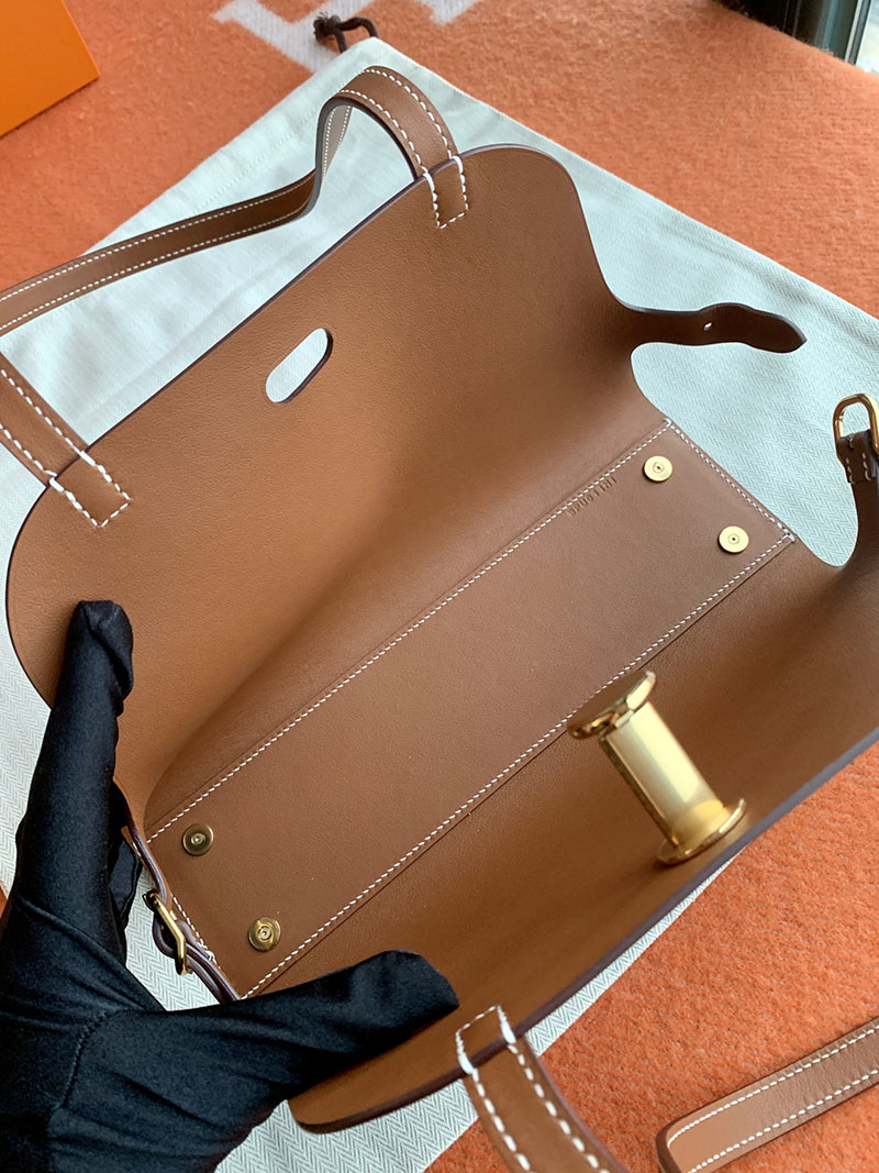エルメス トートバッグ HERMES タブリエ・セリエ ゴールド ヴァッシュ・ハンター/ヴォー・スウィフト/トワル・ミリテール ゴールド金具 2627852 - 画像 (9)