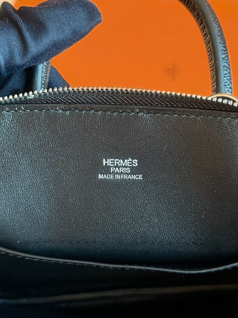 ボリードミニ 黒 HERMES ボリード1923 ミニ 黒 ブラック シェブルミゾル シルバー金具 2627859 エルメス 新作バッグ - 画像 (6)