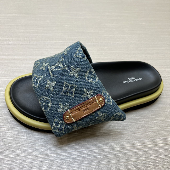 メンズ・レディース兼用 ルイヴィトン サンダル Louis Vuitton x TM プールピロー ミュール 2629015 ルイヴィトン 靴 デニム - 画像 (5)