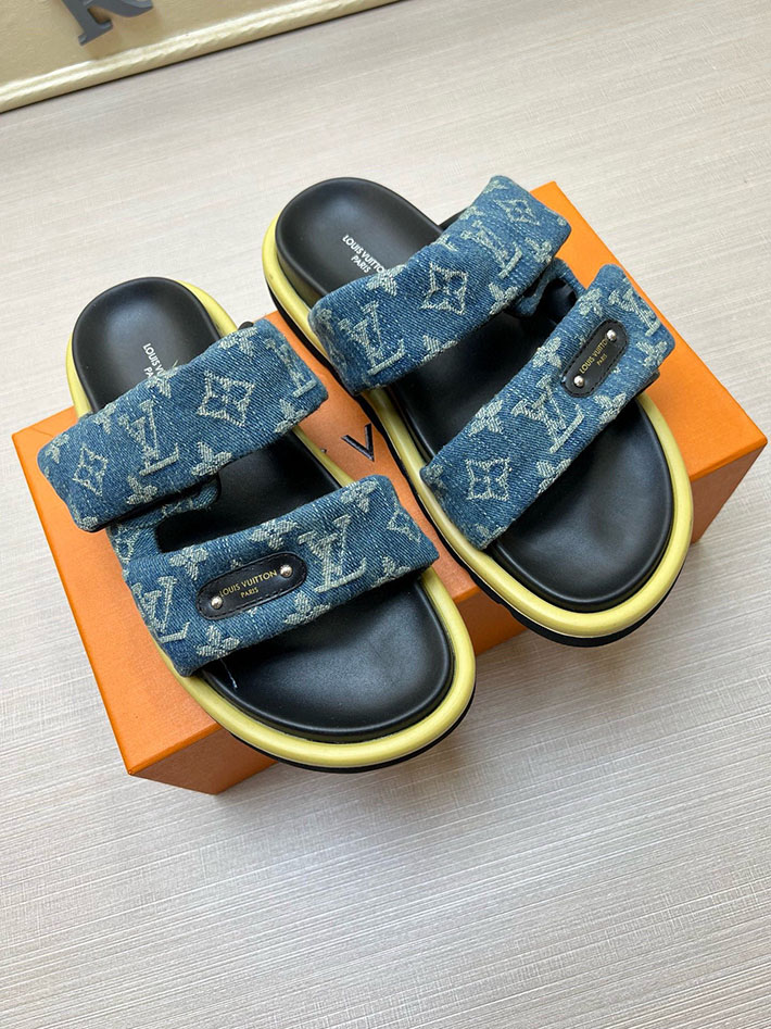 メンズ・レディース兼用 ルイヴィトン LV ボンディア サンダル デニム プールピロー ミュール 2629033 ルイヴィトン サンダル デニム - 画像 (9)