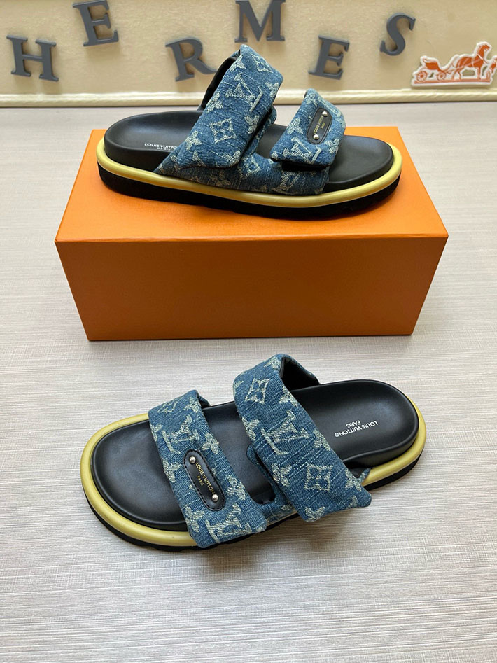 メンズ・レディース兼用 ルイヴィトン LV ボンディア サンダル デニム プールピロー ミュール 2629033 ルイヴィトン サンダル デニム - 画像 (8)