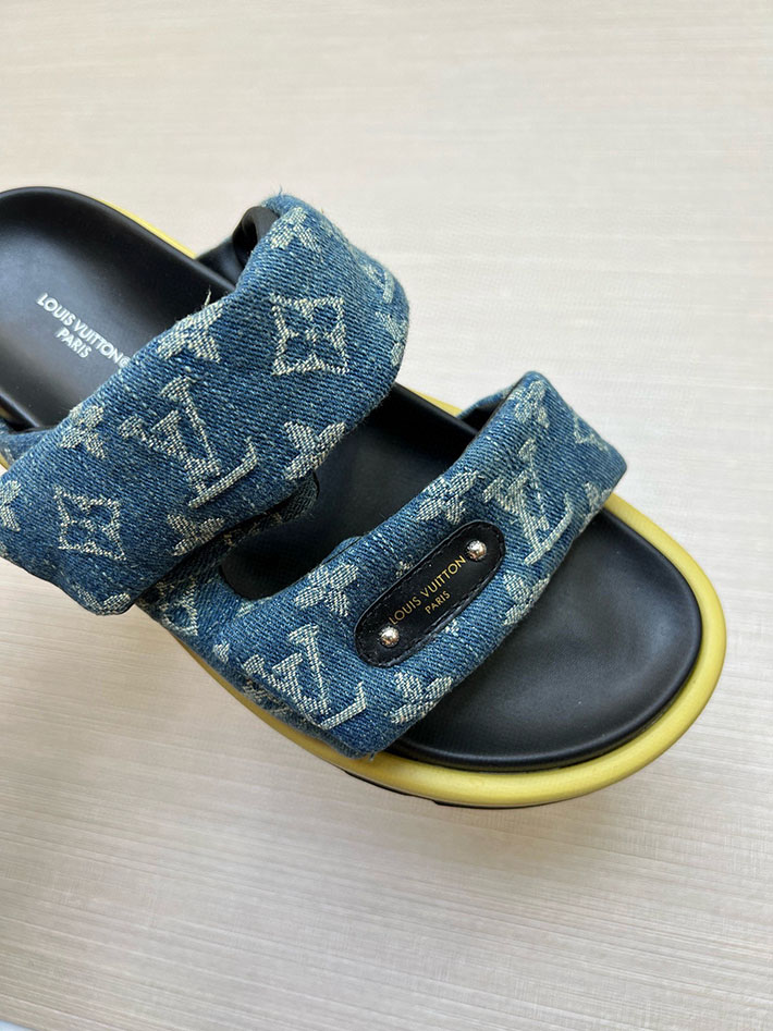 メンズ・レディース兼用 ルイヴィトン LV ボンディア サンダル デニム プールピロー ミュール 2629033 ルイヴィトン サンダル デニム - 画像 (7)