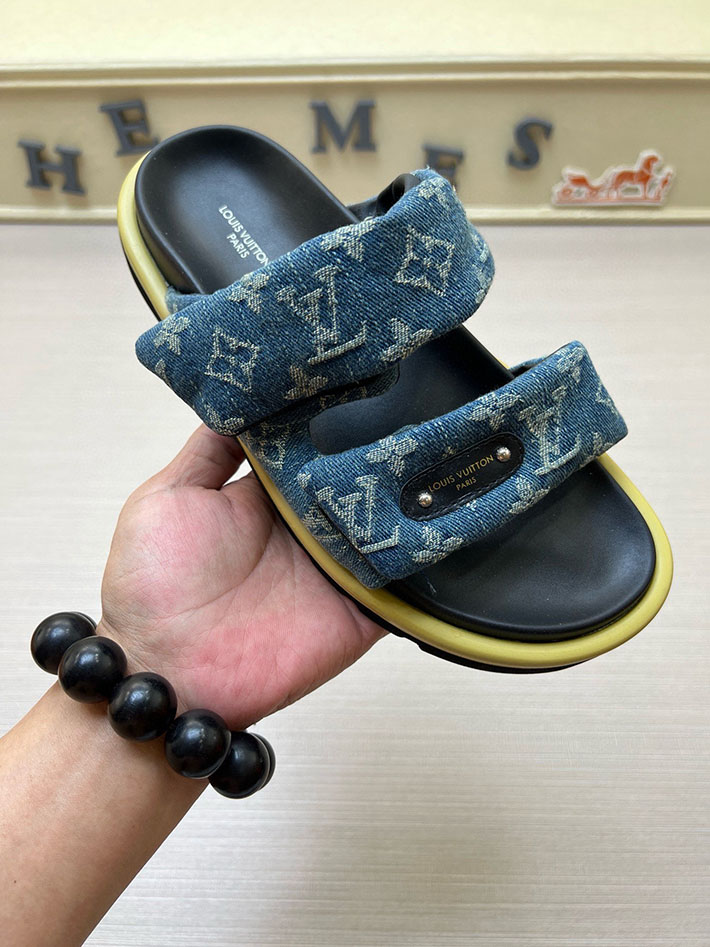 メンズ・レディース兼用 ルイヴィトン LV ボンディア サンダル デニム プールピロー ミュール 2629033 ルイヴィトン サンダル デニム - 画像 (3)