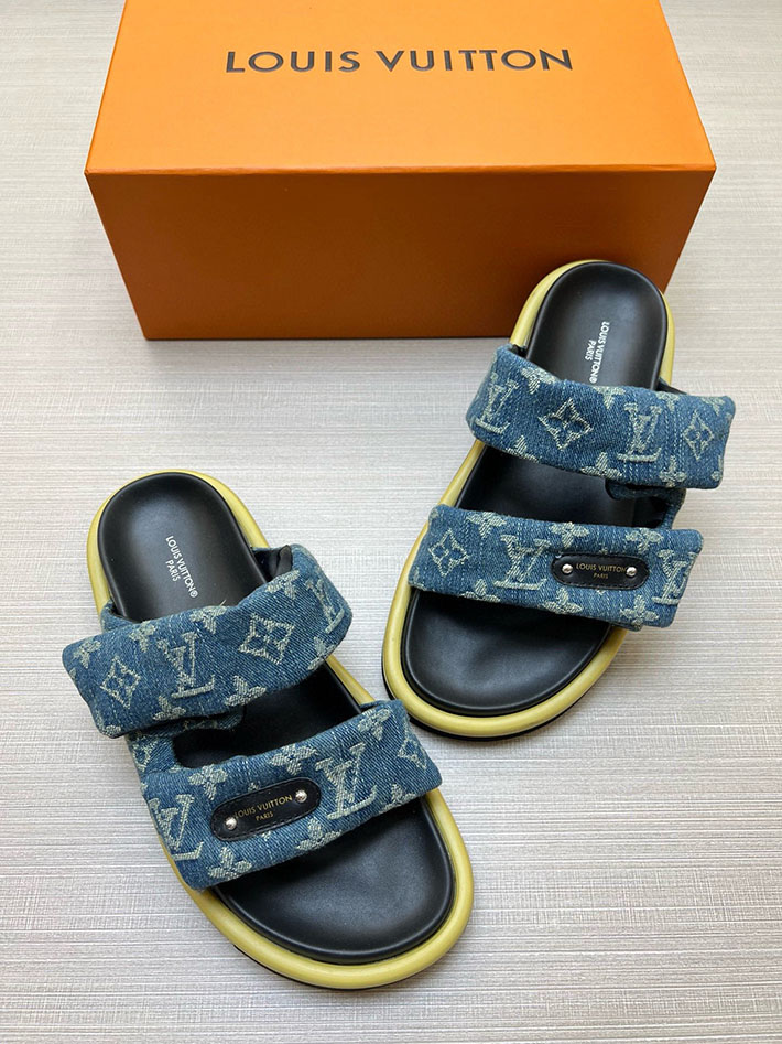 メンズ・レディース兼用 ルイヴィトン LV ボンディア サンダル デニム プールピロー ミュール 2629033 ルイヴィトン サンダル デニム - 画像 (2)