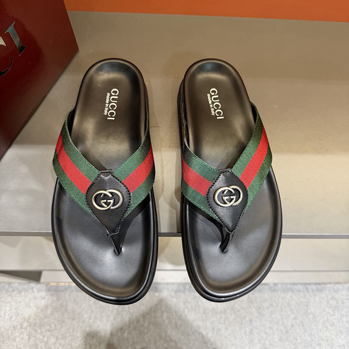 グッチ直営アウトレット店 GUCCI サンダル メンズ シューズ トングサンダル ウェブ付き 2629086 グッチ 靴 サンダル - 画像 (4)