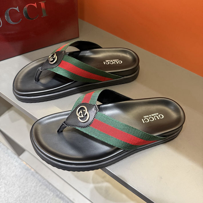 グッチ直営アウトレット店 GUCCI サンダル メンズ シューズ トングサンダル ウェブ付き 2629086 グッチ 靴 サンダル - 画像 (3)