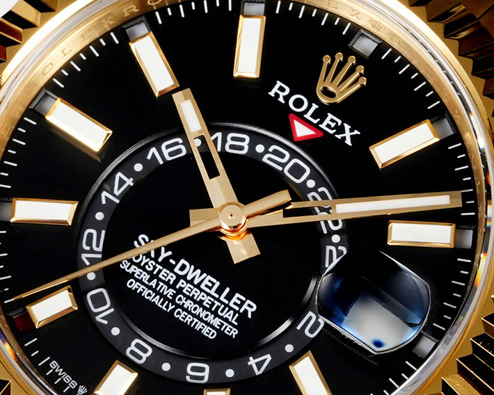 最高級ロレックススーパーコピー ROLEX 42mm メンズ スカイドゥエラー イエローゴールド ブライトブラック 2630170 ロレックス コピー品 見分け方 - 画像 (9)