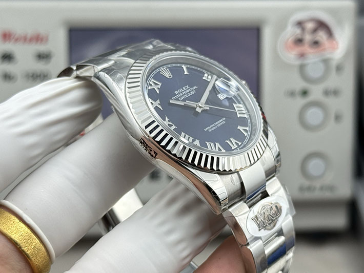 最高級ロレックススーパーコピー ROLEX デイトジャスト41 スレートローマ オイスター ステンレススチール ネイビー 2630184 ロレックス コピー n級 - 画像 (5)