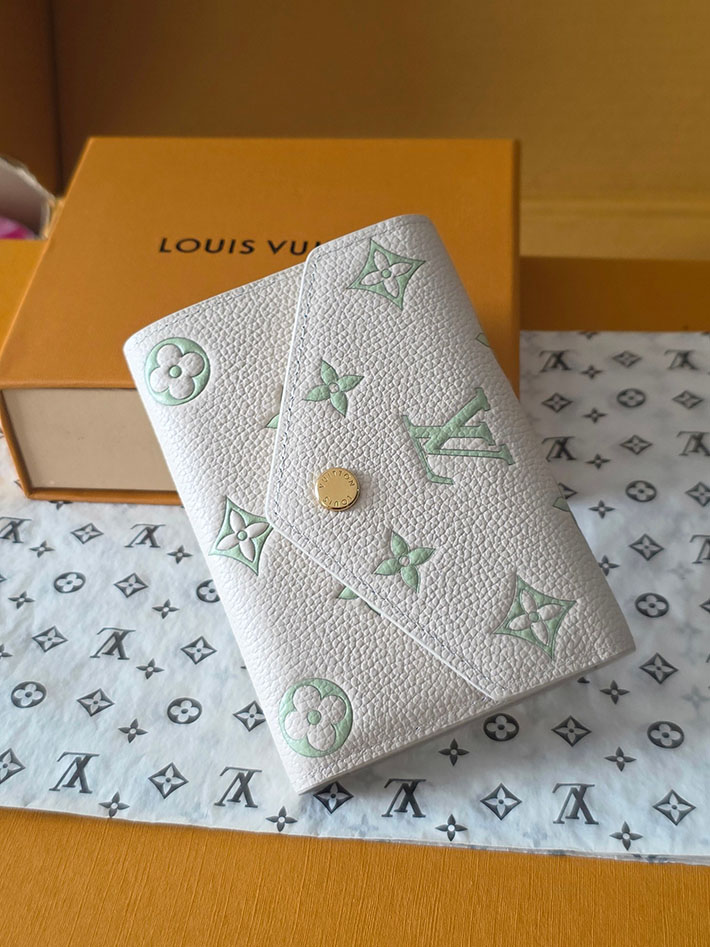 ルイヴィトン販売店舗 財布 レディース LV ポルトフォイユ・ヴィクトリーヌ ミルキーホワイト、グリーン M28249 ルイヴィトン 三 つ折り財布 レディース - 画像 (8)