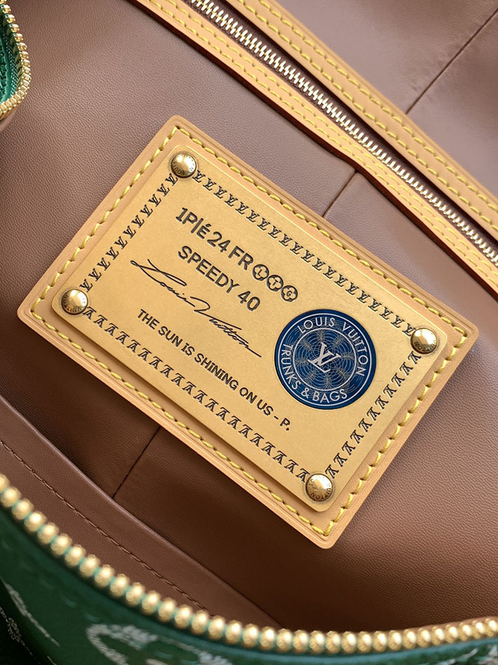 ルイヴィトン販売店舗 旅行バッグ LV スピーディ P9 バンドリエール 40 グリーン カーフレザー M24417 ヴィトン ボストンバッグ 旅行 - 画像 (2)