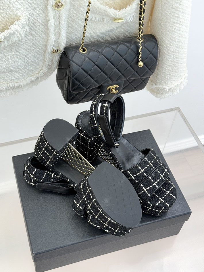 最高級シャネルスーパーコピー CHANEL シースルー スポーツ サンダル 厚底 レディース ブラック 2631092 シャネル サンダル 安い - 画像 (2)