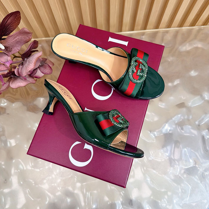 グッチ直営アウトレット店 GUCCI 2026年春夏 新作 サンダル ミュール シェリーライン カーキ 2631251 グッチ 靴 セール - 画像 (9)