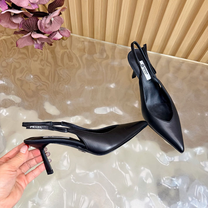 最高級プラダスーパーコピー PRADA ミュール ブラッシュドレザー スリングバック パンプス ブラック 2631318 プラダ 靴 ミュール - 画像 (2)