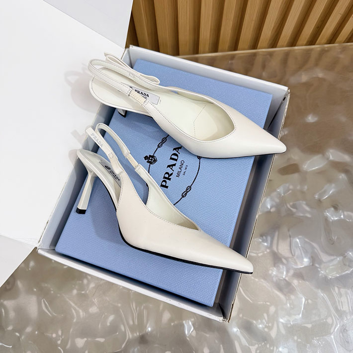 最高級プラダスーパーコピー PRADA ミュール ブラッシュドレザー スリングバック パンプス ホワイト 2631319 プラダ 靴 レディース - 画像 (9)