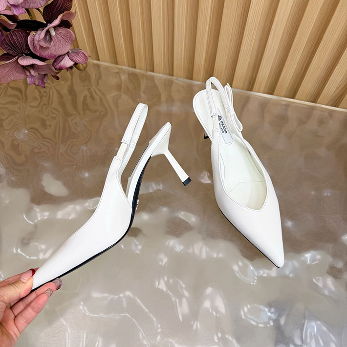 最高級プラダスーパーコピー PRADA ミュール ブラッシュドレザー スリングバック パンプス ホワイト 2631319 プラダ 靴 レディース - 画像 (6)