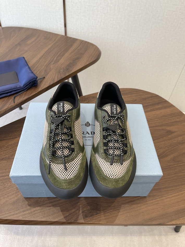 メンズレディース兼用 最高級プラダスーパーコピー PRADA スピードロック メッシュ スニーカー カーキ 2630626 プラダスニーカー 安い - 画像 (3)