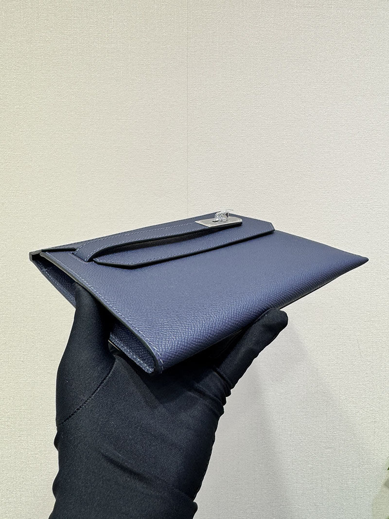 エルメス クラッチバッグの通販 HERMES ポーチ アカデミ ブルーサフィール ヴォー・エプソン シルバー金具 H086976CK73 エルメス ポーチ - 画像 (5)