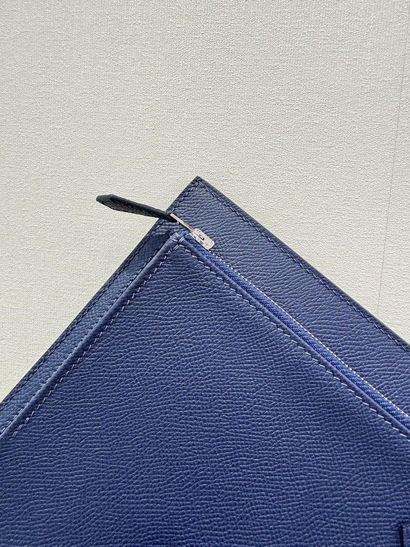 エルメス クラッチバッグの通販 HERMES ポーチ アカデミ ブルーサフィール ヴォー・エプソン シルバー金具 H086976CK73 エルメス ポーチ - 画像 (3)