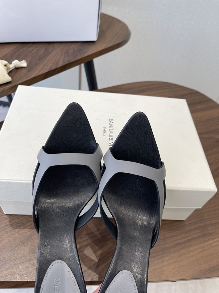 最高級サンローランスーパーコピー Saint Laurent バビロン ミュール スムースレザー シューズ 靴 グレー 2630652 レディース サンダル しまむら - 画像 (7)