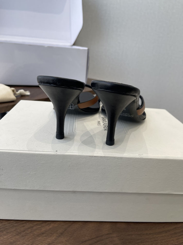最高級サンローランスーパーコピー Saint Laurent バビロン ミュール スムースレザー シューズ 靴 ブラウン 2630656 ヒール サンダル レディース 歩き やすい - 画像 (5)