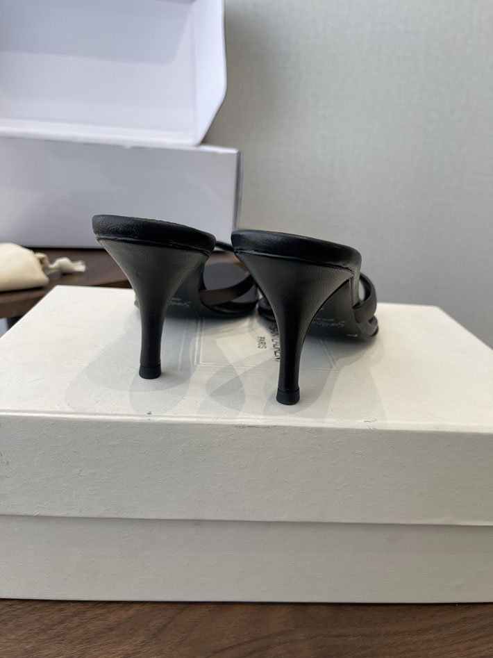 最高級サンローランスーパーコピー Saint Laurent バビロン ミュール スムースレザー シューズ 靴 茶色 2630657 ヒール サンダル おしゃれ - 画像 (5)