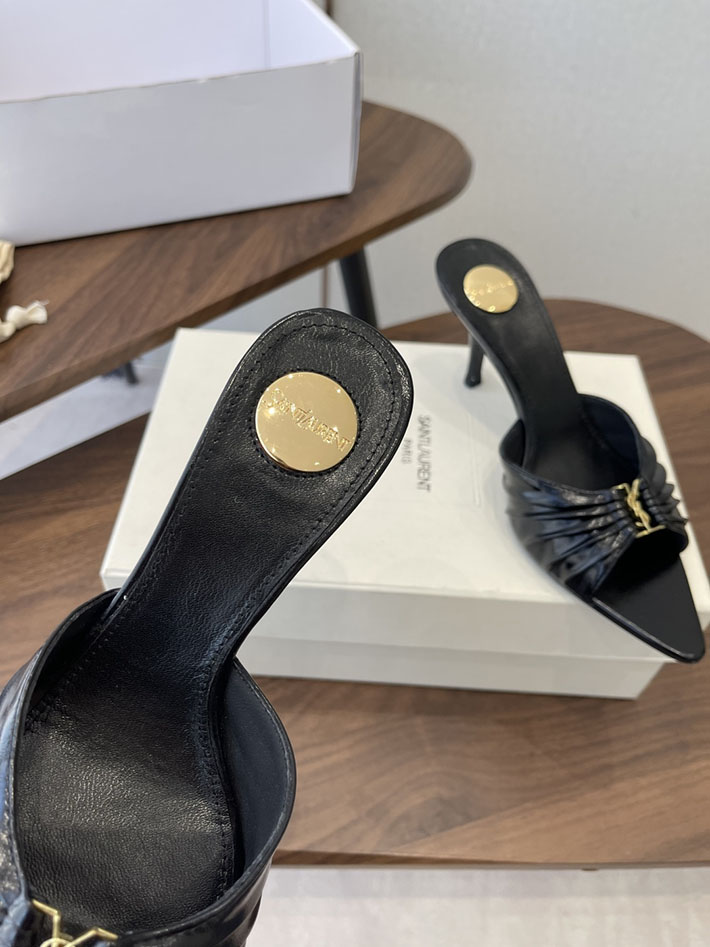 最高級サンローランスーパーコピー YSL 2026 新作 バビロン ミュール スムースレザー シューズ ブラック 2630675 ヒール サンダル 歩きやすい ブランド - 画像 (6)