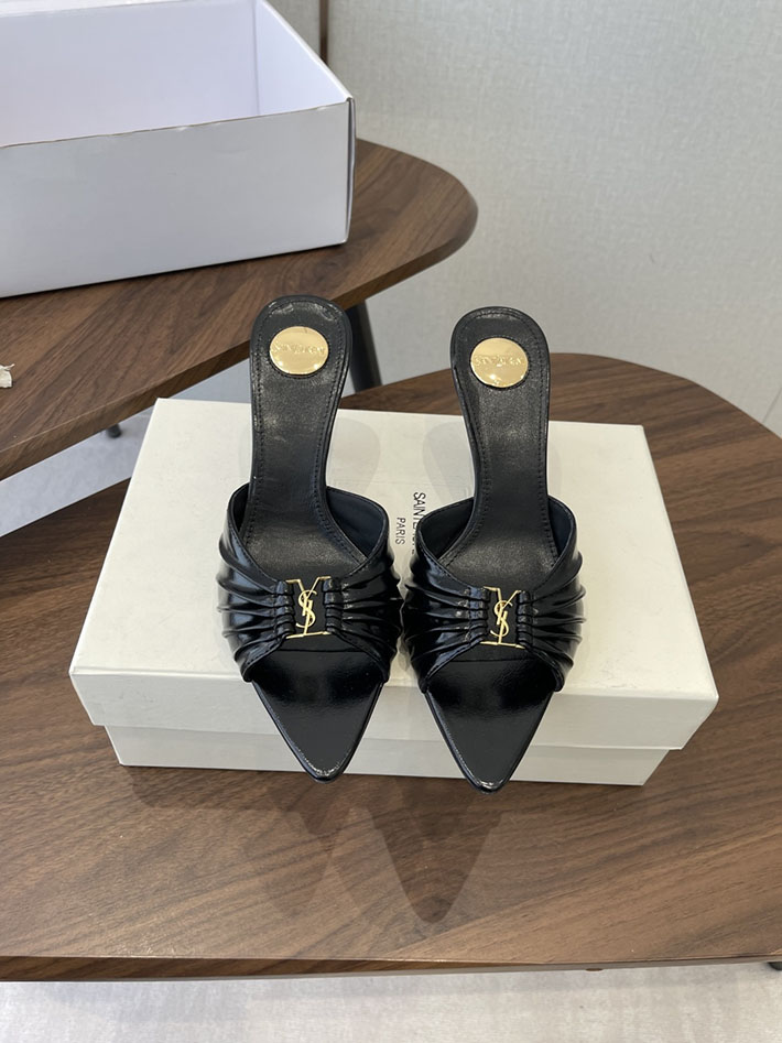 最高級サンローランスーパーコピー YSL 2026 新作 バビロン ミュール スムースレザー シューズ ブラック 2630675 ヒール サンダル 歩きやすい ブランド - 画像 (3)