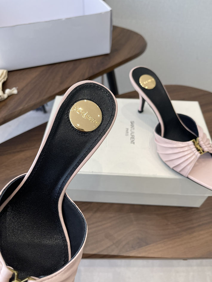 最高級サンローランスーパーコピー YSL 2026 新作 バビロン ミュール スムースレザー シューズ ピンク 2630676 レディース サンダル ヒール - 画像 (5)