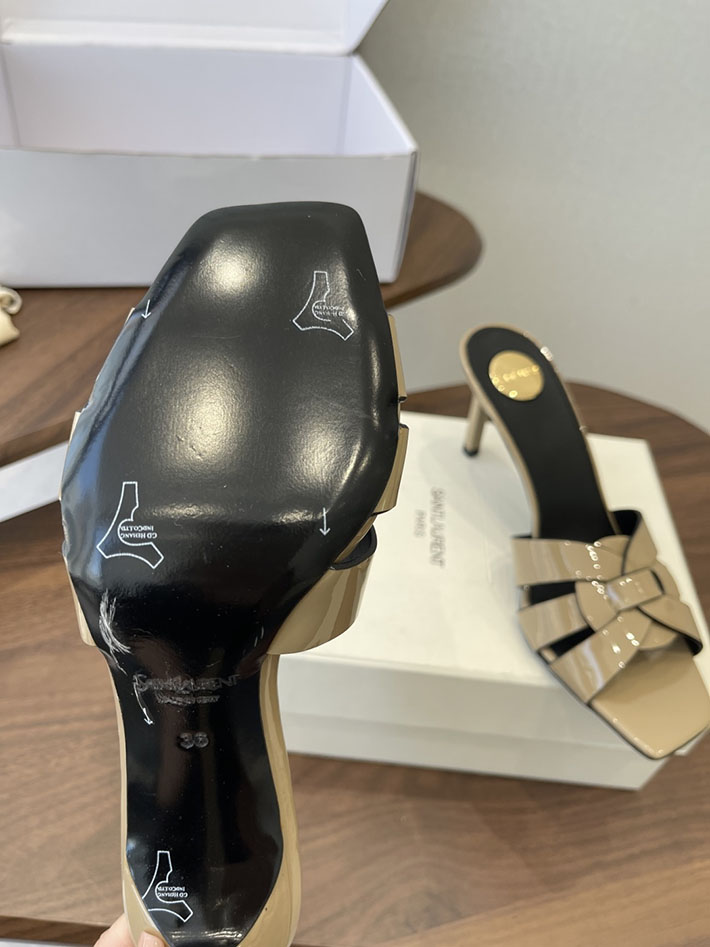最高級サンローランスーパーコピー YSL 2026 新作 Pre-Loved サンダル レディース ヒール高め グレー 2630691 ヒール おしゃれ ブランド - 画像 (4)
