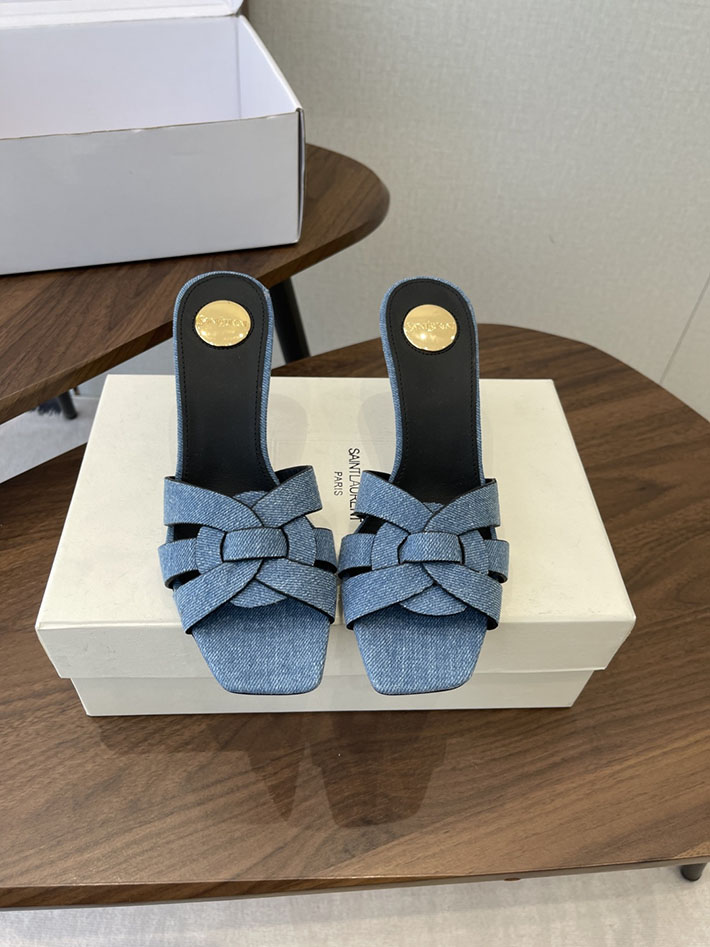 最高級サンローランスーパーコピー YSL 2026 新作 Pre-Loved サンダル レディース ヒール高め ブルー 2630697 サンダル レディース 疲れない - 画像 (3)