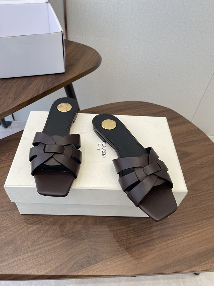 最高級サンローランスーパーコピー YSL 2026 新作 tribute MULES in patent leather 茶色 2630712 サン ローラン サンダル レディース - 画像 (9)