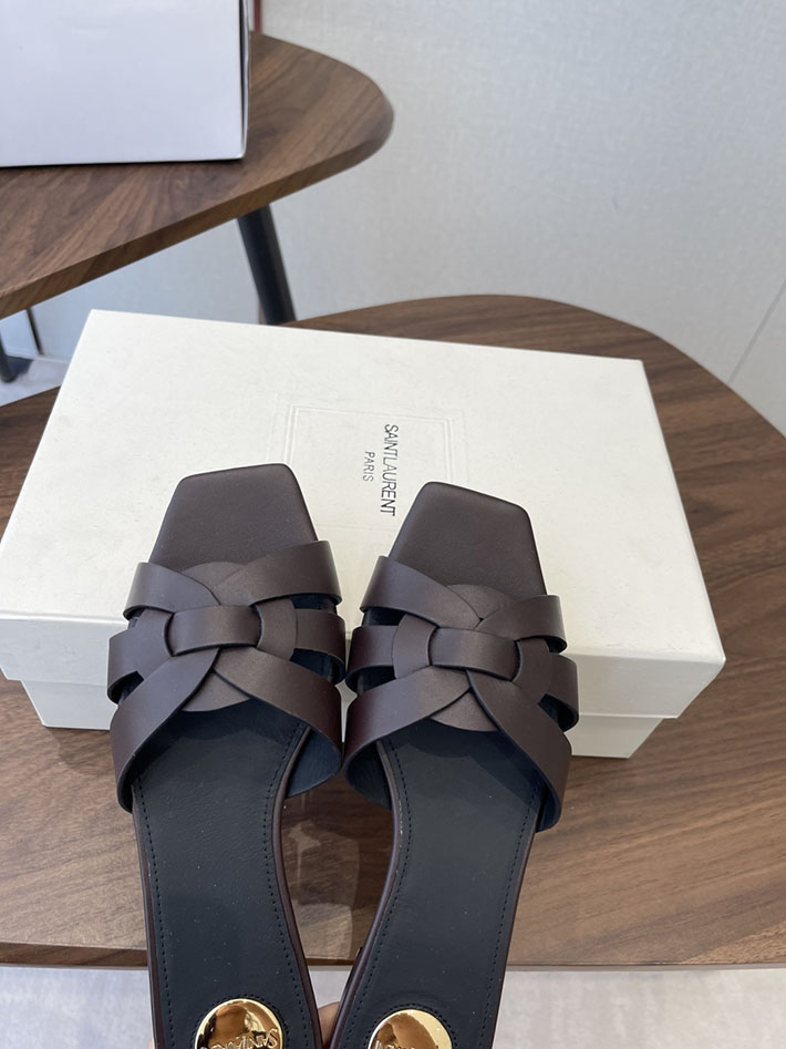 最高級サンローランスーパーコピー YSL 2026 新作 tribute MULES in patent leather 茶色 2630712 サン ローラン サンダル レディース - 画像 (7)