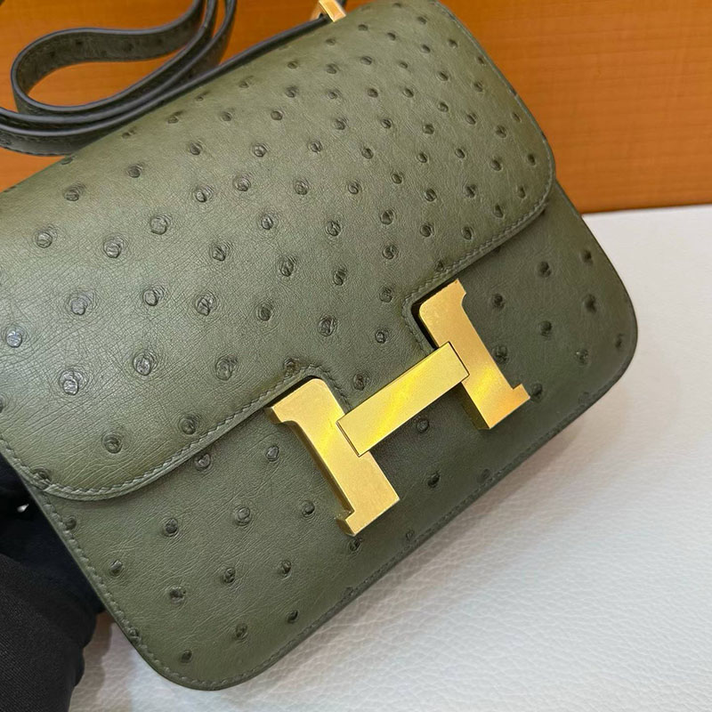 エルメス コンスタンスの通販 HERMES コンスタンス3 ミニ ヴェールオリーブ オーストリッチ ゴールド金具 H056345CC6H エルメス バッグ ショルダー - 画像 (9)