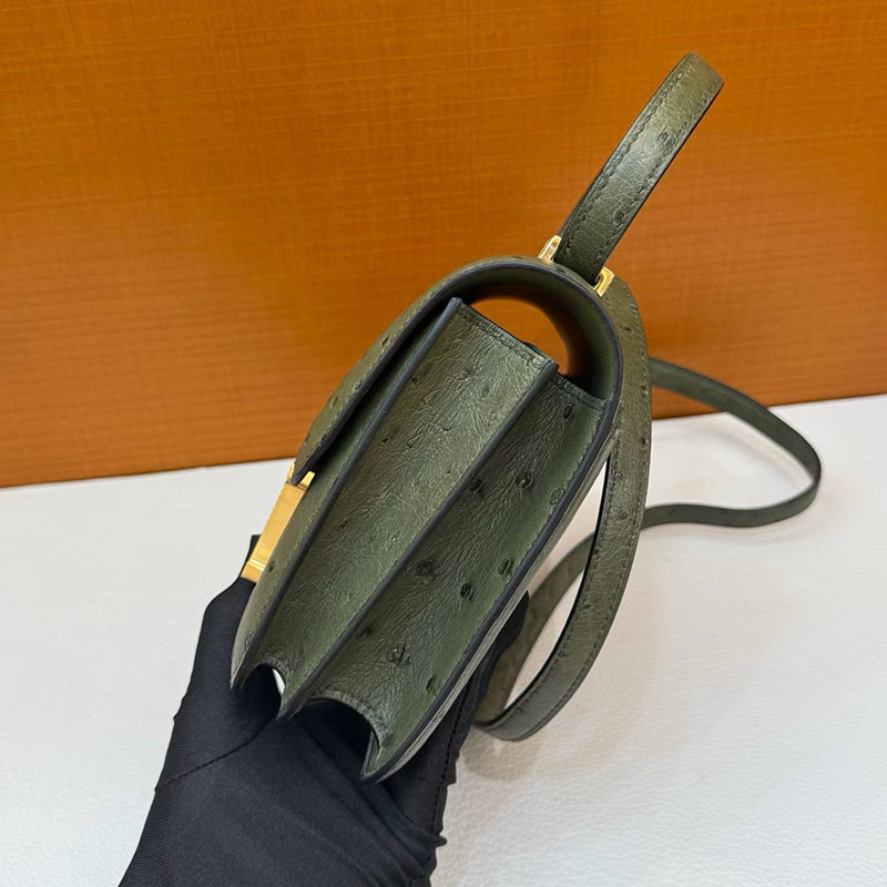 エルメス コンスタンスの通販 HERMES コンスタンス3 ミニ ヴェールオリーブ オーストリッチ ゴールド金具 H056345CC6H エルメス バッグ ショルダー - 画像 (7)