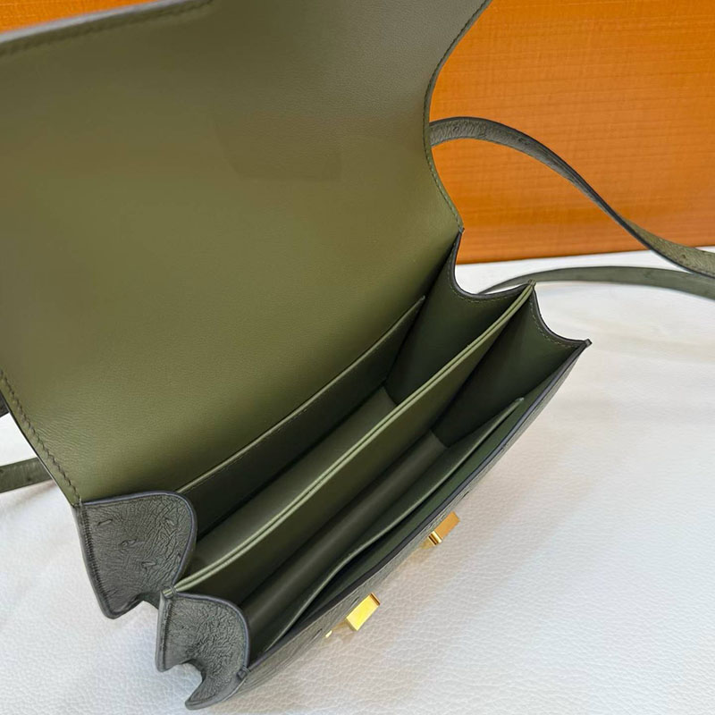 エルメス コンスタンスの通販 HERMES コンスタンス3 ミニ ヴェールオリーブ オーストリッチ ゴールド金具 H056345CC6H エルメス バッグ ショルダー - 画像 (6)