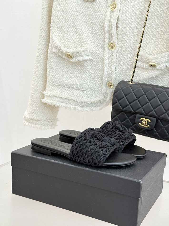 最高級シャネルスーパーコピー CHANEL 2026年春夏 新作 サンダル クロシェ ミュール ブラック 2630796 シャネル サンダル 公式 - 画像 (3)