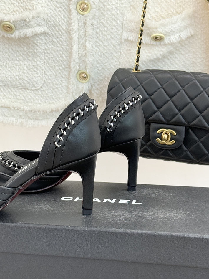 最高級シャネルスーパーコピー CHANEL サイドオープン チェーントリム パンプス ココマーク ブラック 2630882 シャネル シューズ レディース - 画像 (6)